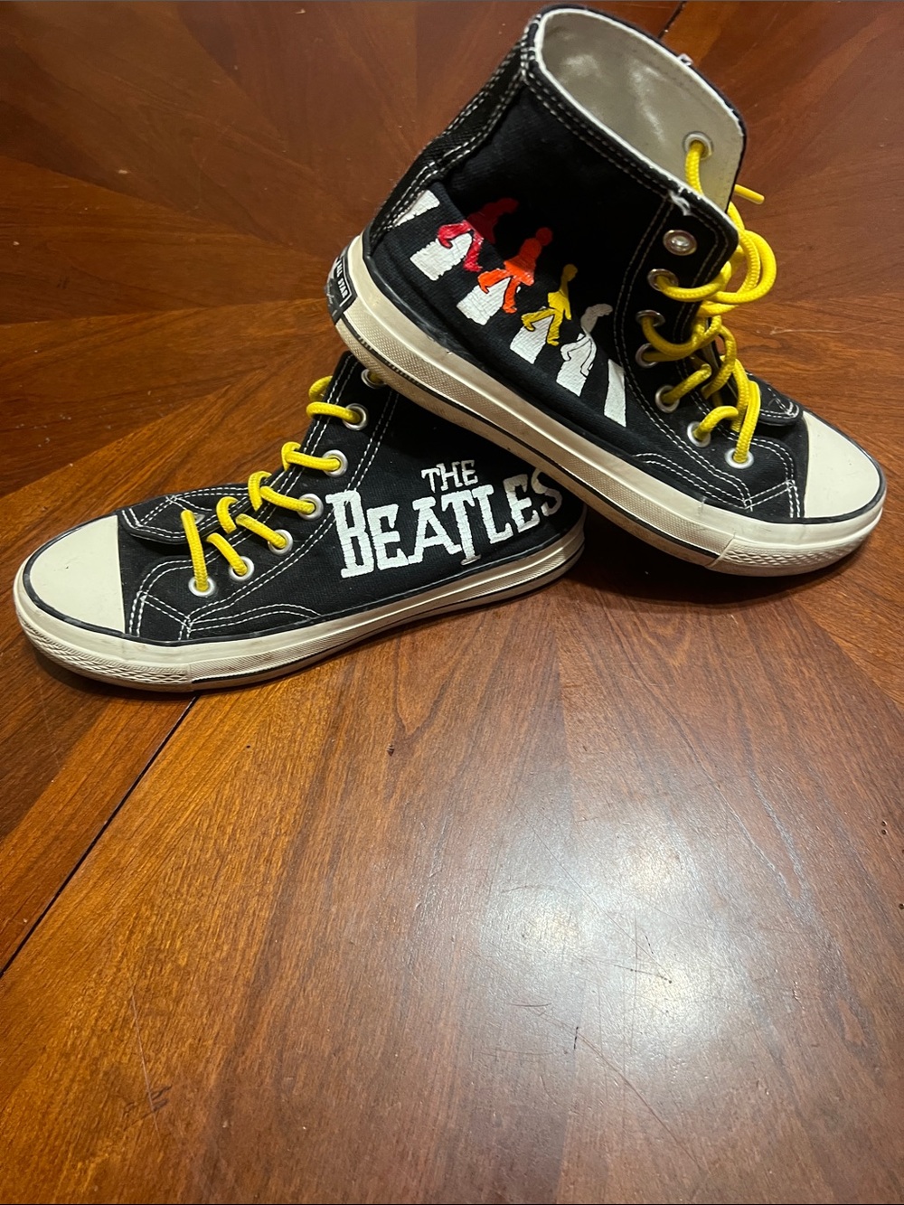 Converse The Beatles Black High-Top Sneakers with Yellow Laces